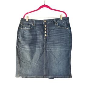 Lane Bryant Denim Mini Skirt Button Front NEW Sz 16 Boho Western Hippie